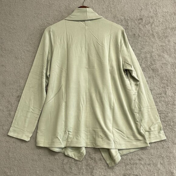 NEW Max & Mia Women's XL Drape Front Cardigan Green Side Pocket - Picture 4 of 9